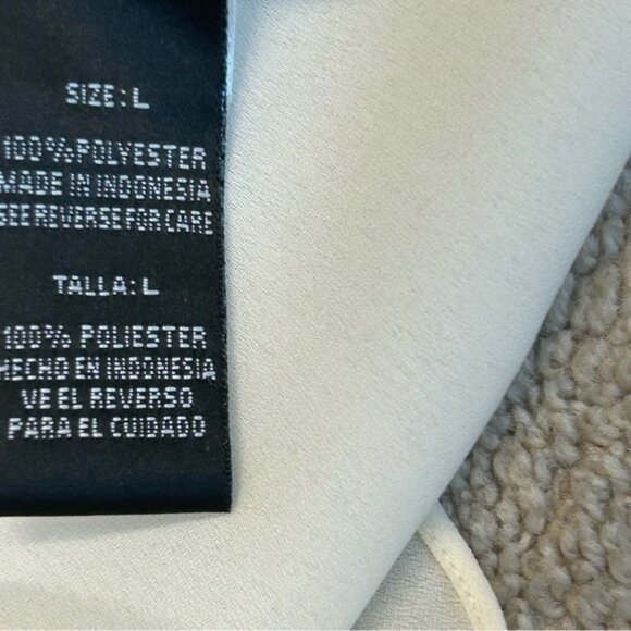 Madison Paige cream web sleeve bat wing front tie blouse semi sheer Sz L - Picture 13 of 15